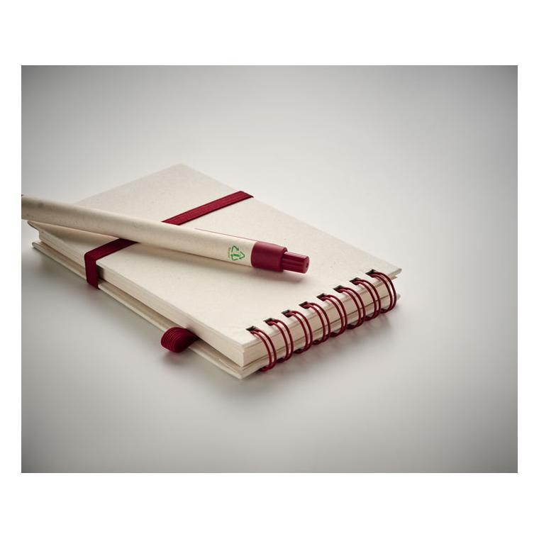 Notes A6 din carton reciclat MITO SET Roșu