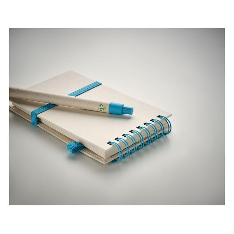 Notes A6 din carton reciclat MITO SET Turquoise
