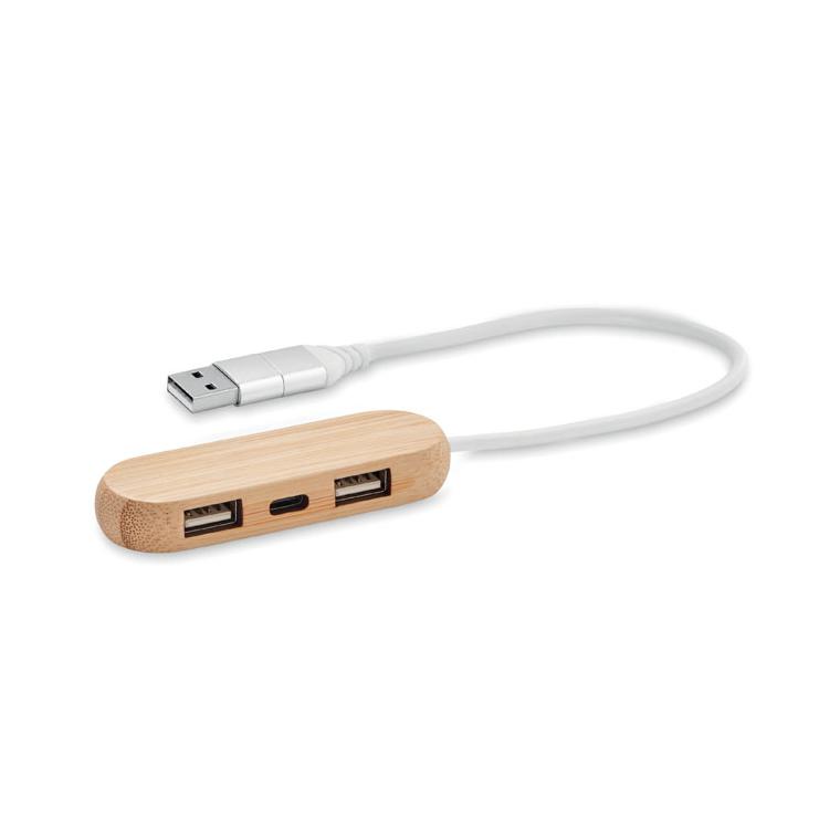 Hub USB dual cu 3 porturi VINA C Natur