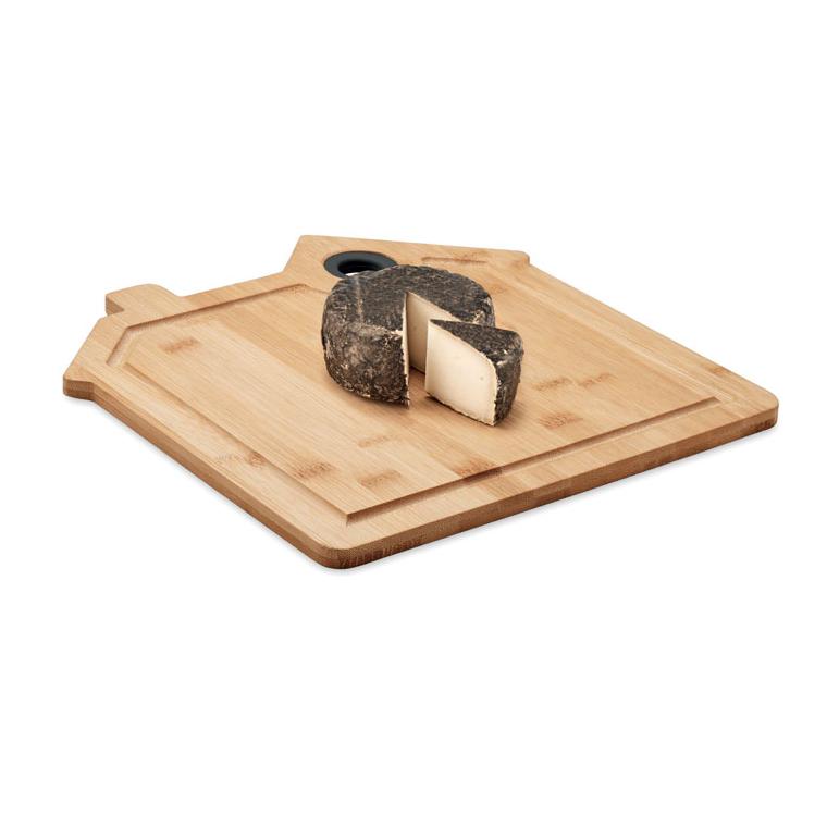 Tocător lemn in forma de casă RUMAT Natur