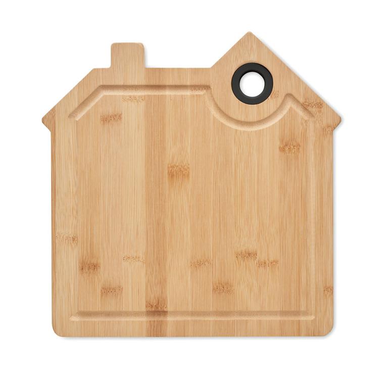 Tocător lemn in forma de casă RUMAT Natur