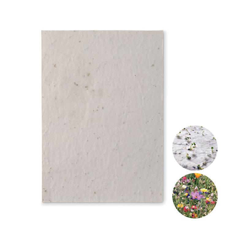 Foaie A5 cu semințe ASIDE Alb