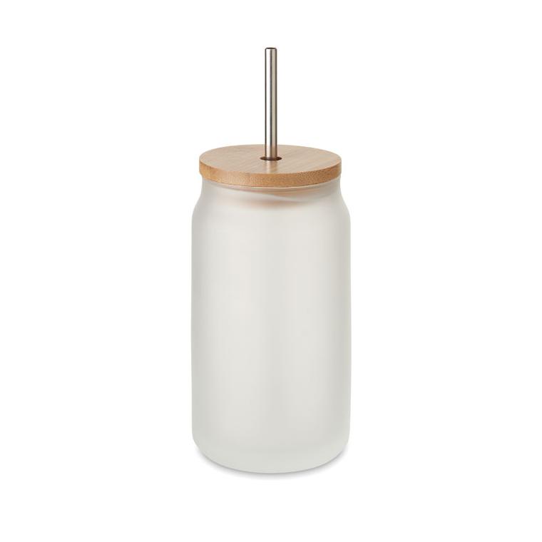 Borcan pentru sublimare 450 ml JARBLIM Alb transparent