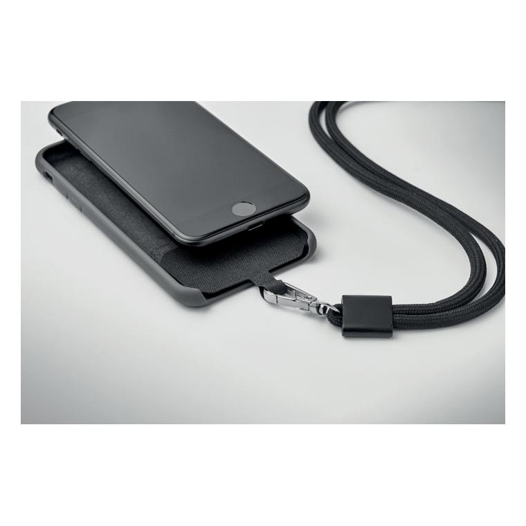 Lanyard tubular RPET NONETTE Negru