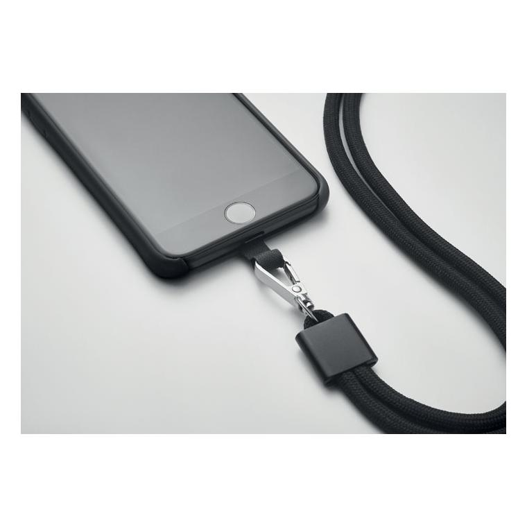 Lanyard tubular RPET NONETTE Negru