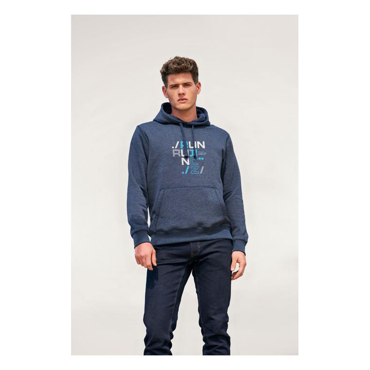 Pulover cu glugă pentru bărbați 280 g SPENCER Gri melange 3XL