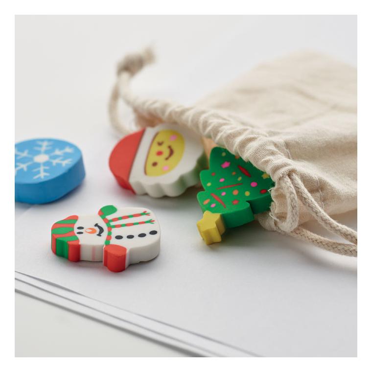 Set de 4 radiere de Crăciun RUBBIES Bej