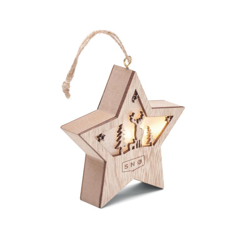 Stea din MDF cu lumină STARLIGHT Natur