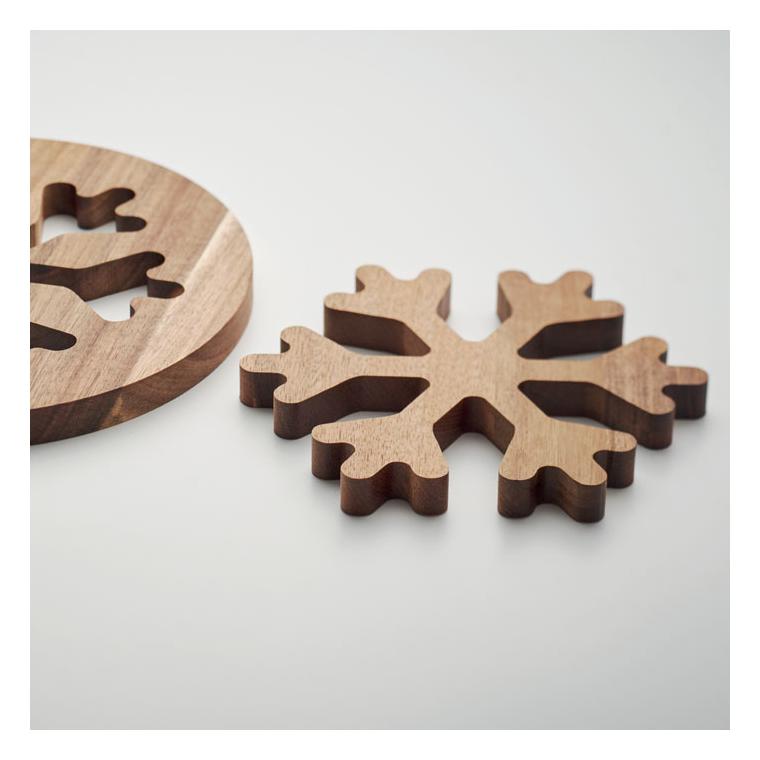 Set de suporturi din lemn de salcâm SCAGLIA Natur