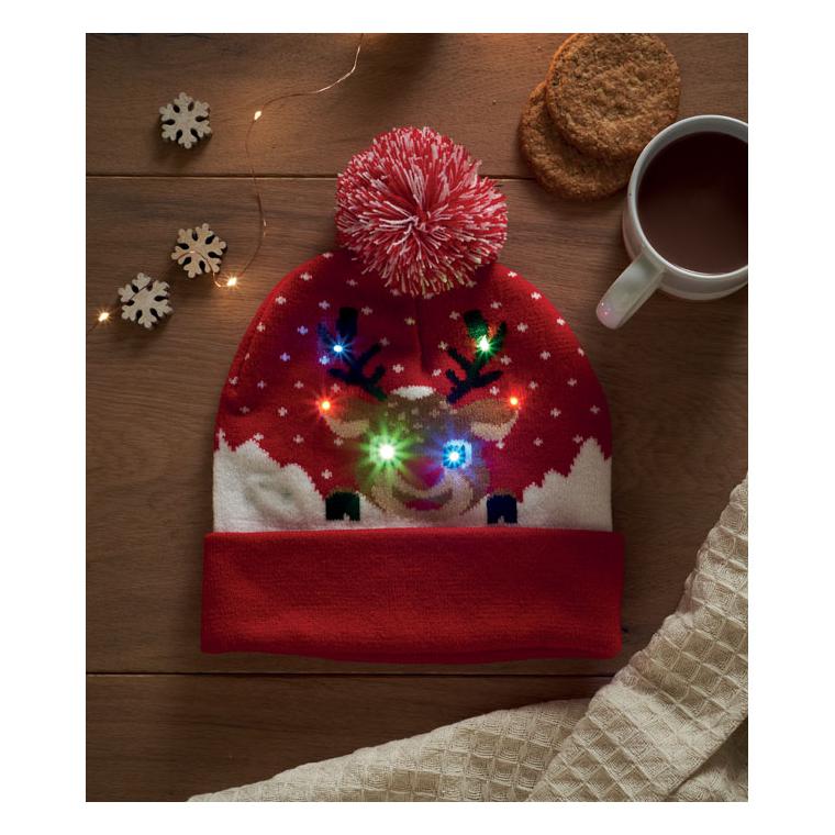 Căciulă tricotată de Crăciun LE SHIMAS LIGHT Roșu