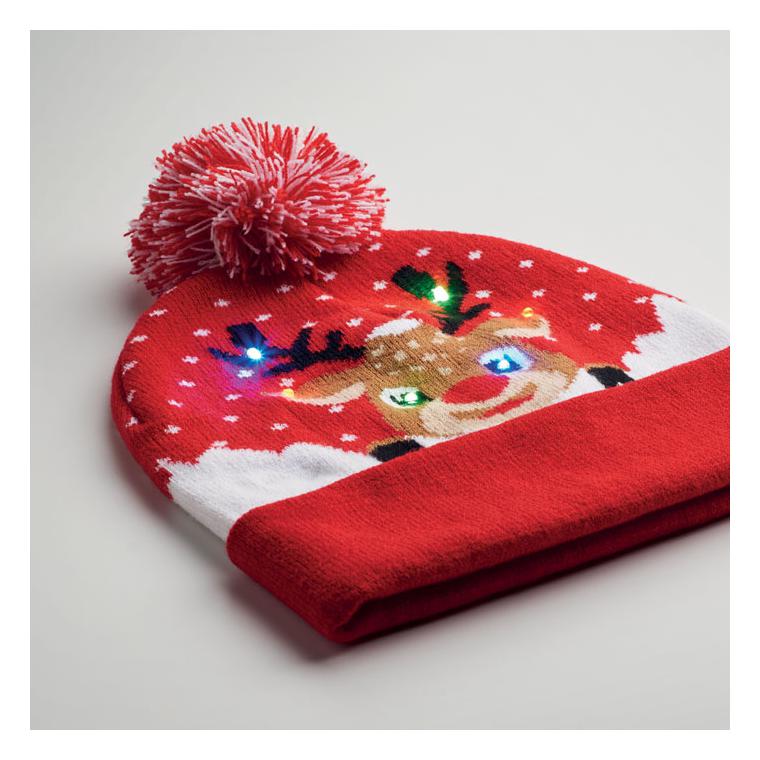 Căciulă tricotată de Crăciun LE SHIMAS LIGHT Roșu