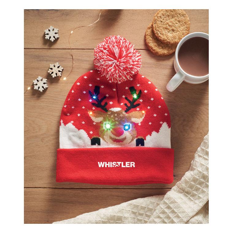 Căciulă tricotată de Crăciun LE SHIMAS LIGHT Roșu