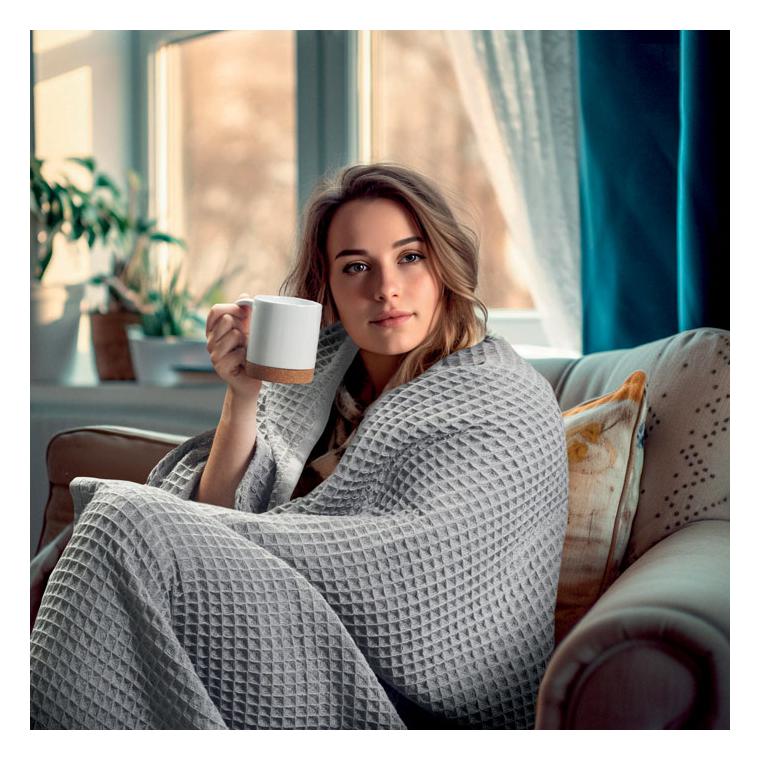 Pătură din bumbac wafle de 350 gr GUSTO Bej