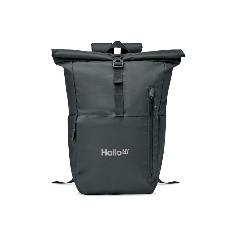 Rucsac cu rolă din RPET 300D VALLEY ROLLPACK Negru
