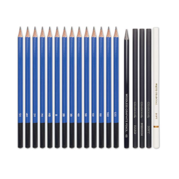 Set de 40 de piese de desen în husă poliester GENUINE Negru