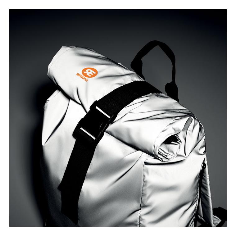 Rucsac rolltop reflectorizant BRIGHT ROLLPACK Argintiu mat