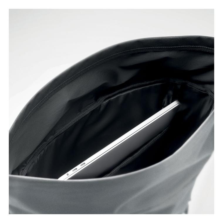 Rucsac rolltop reflectorizant BRIGHT ROLLPACK Argintiu mat