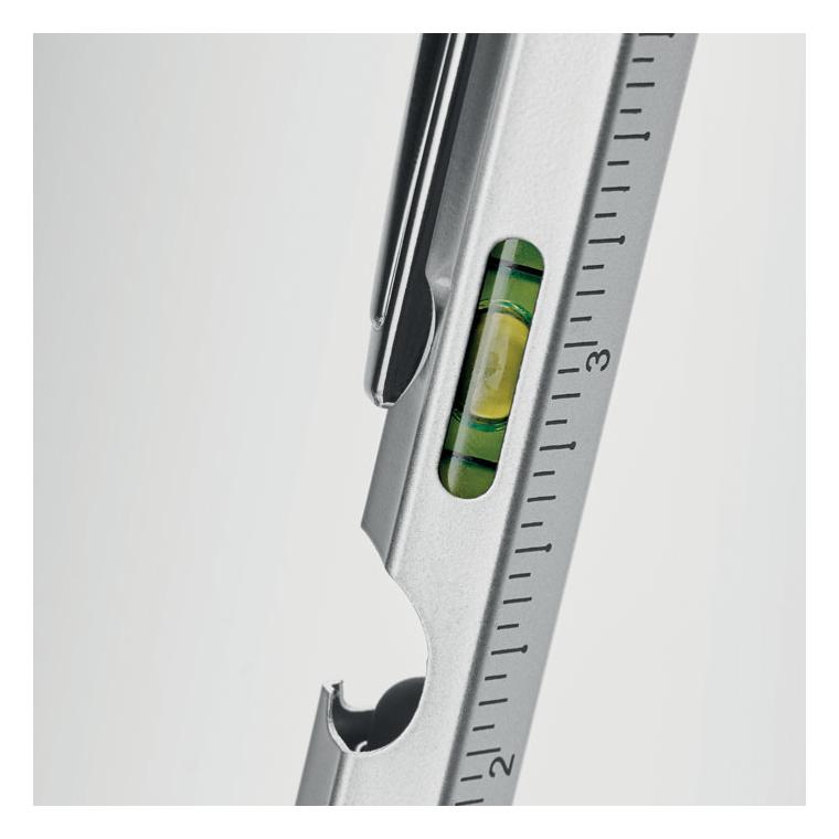 Pix cu nivel cu boloboc și riglă RETOOL Argintiu mat