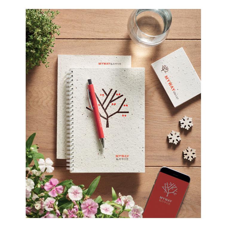 Notebook A5 cu copertă din hârtie cu semințe SEED BOOK Alb