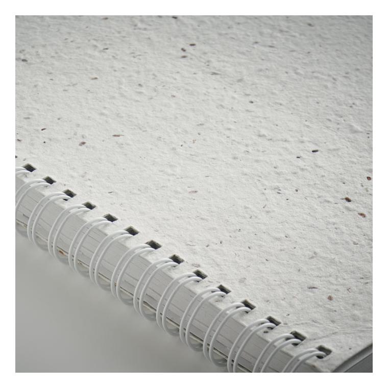 Notebook A5 cu copertă din hârtie cu semințe SEED RING Alb