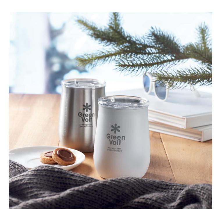 Cană din inox reciclat URSA Alb