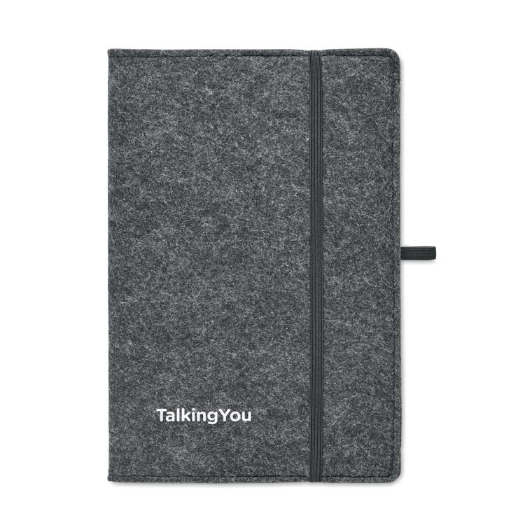 Notebook  A5 RPET pâslă FELTBOOK Gri închis
