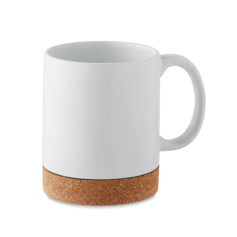 Cană ceramică din plută pentru sublimare KAROO SUBLIM Alb