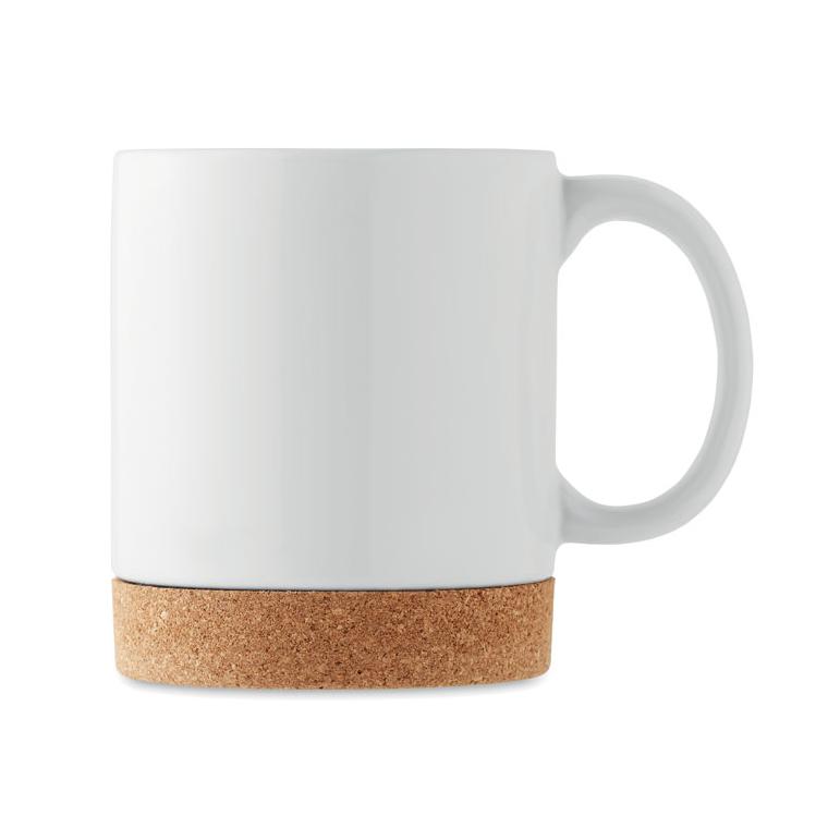 Cană ceramică din plută pentru sublimare KAROO SUBLIM Alb