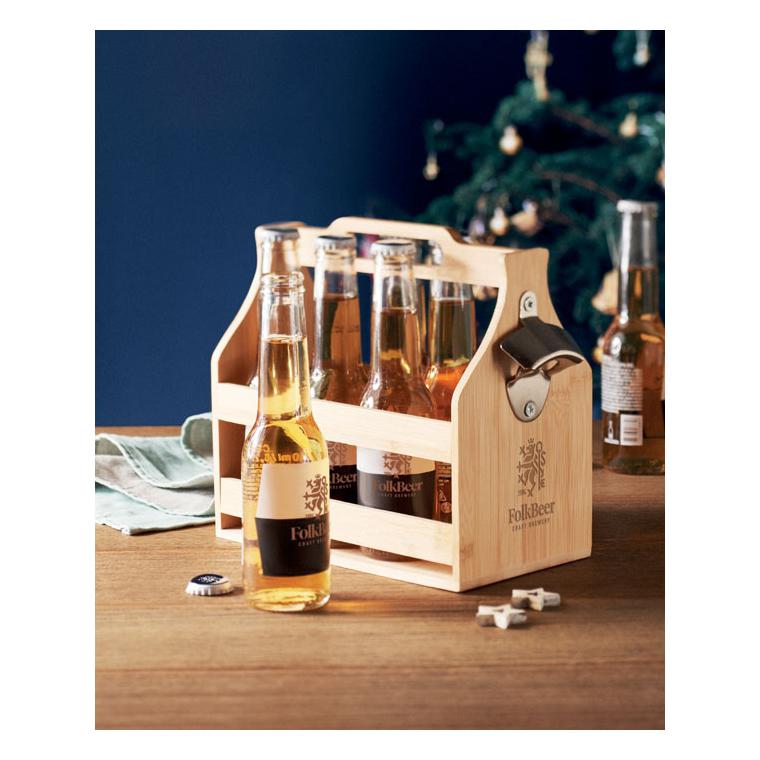 Lădiță pentru 6 beri din bambus CABAS Natur