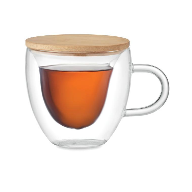 Cană borosilicată cu perete dublu CORAMUG Transparent