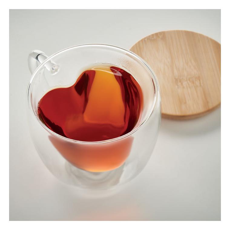 Cană borosilicată cu perete dublu CORAMUG Transparent