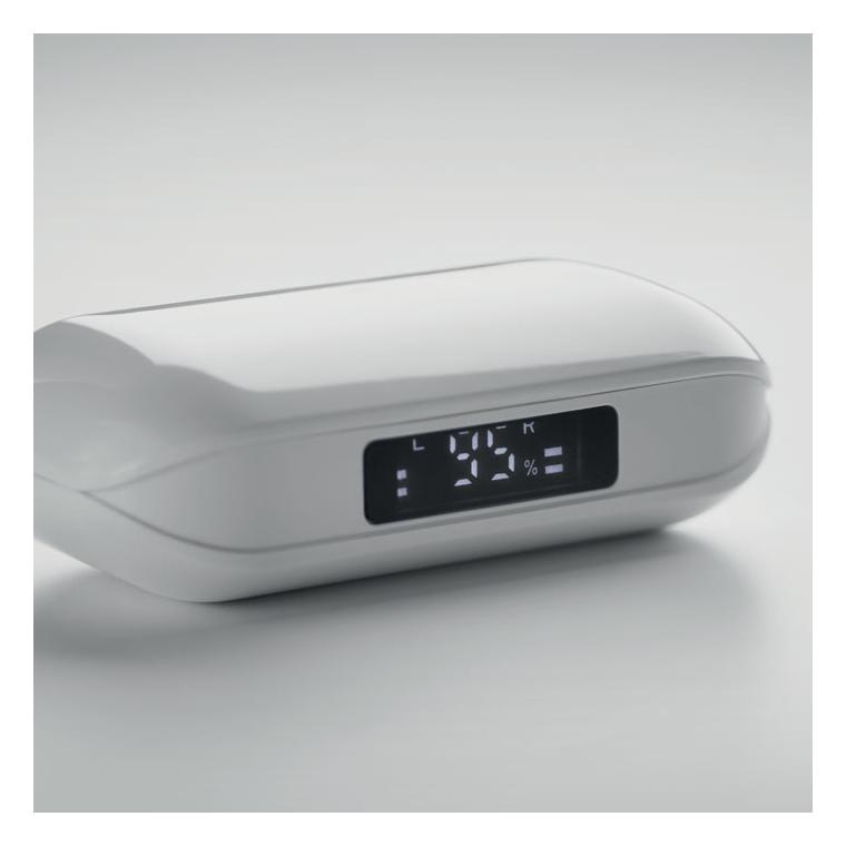 Căști TWS din ABS reciclat QUAVER Alb