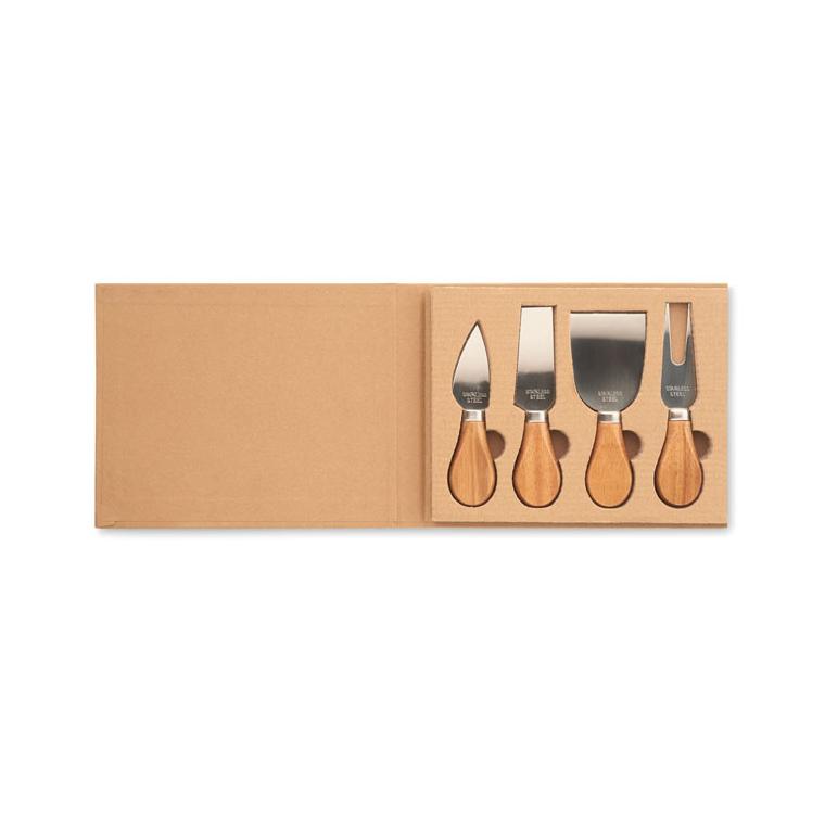 Set de 4 cuțite pt brânzeturi QUATTRO Natur