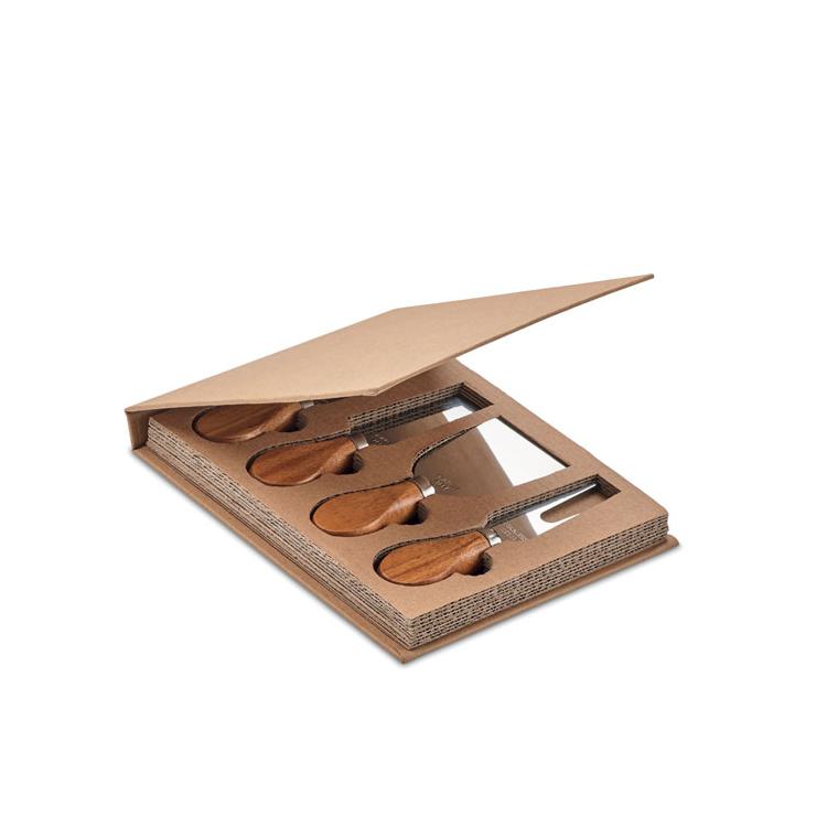Set de 4 cuțite pt brânzeturi QUATTRO Natur