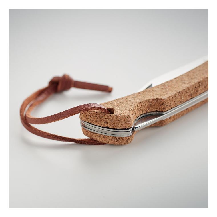 Cuțit pliabil cu inserții plută BLADEKORK Bej