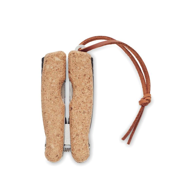 Cuțit multifuncțional cu inserții plută PLIERKORK Bej