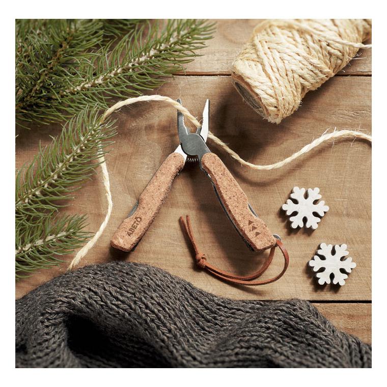 Cuțit multifuncțional cu inserții plută PLIERKORK Bej