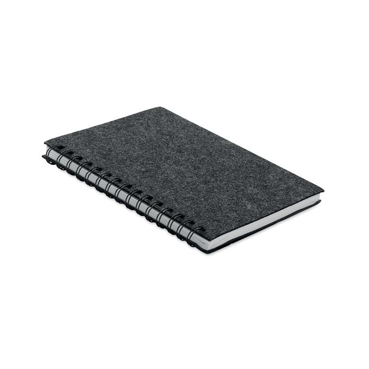 Notebook A5 RPET cu copertă din fetru RINGFELT Gri închis