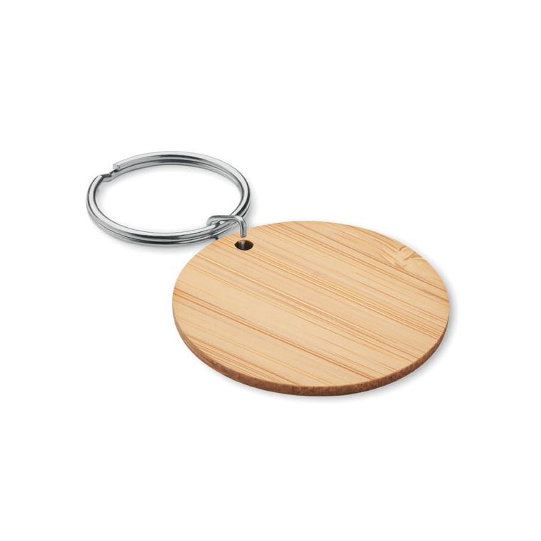 Breloc rotund din bambus ROUNDBOO Natur
