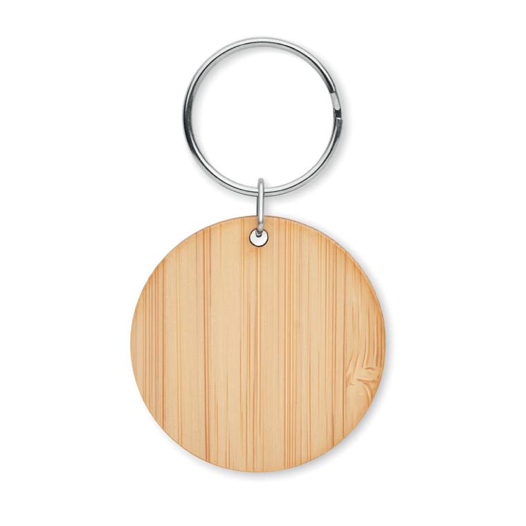 Breloc rotund din bambus ROUNDBOO Natur