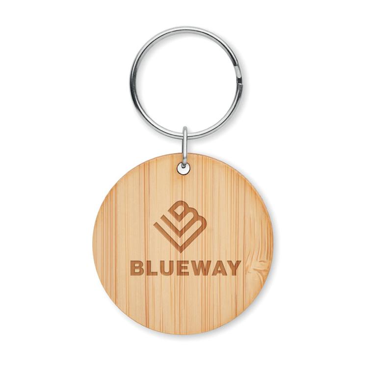 Breloc rotund din bambus ROUNDBOO Natur