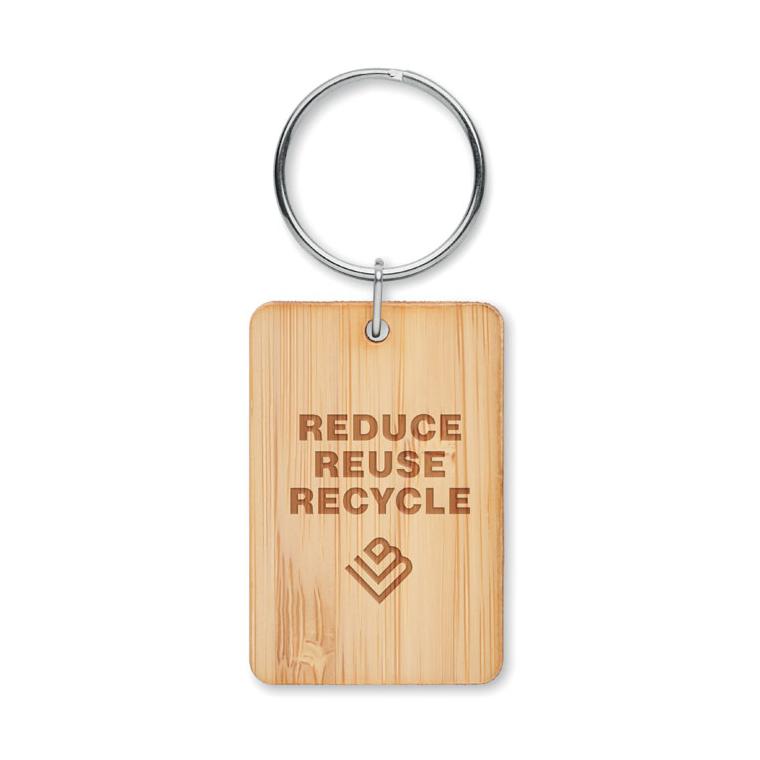 Breloc dreptunghiular din bambus ANGLEBOO Natur