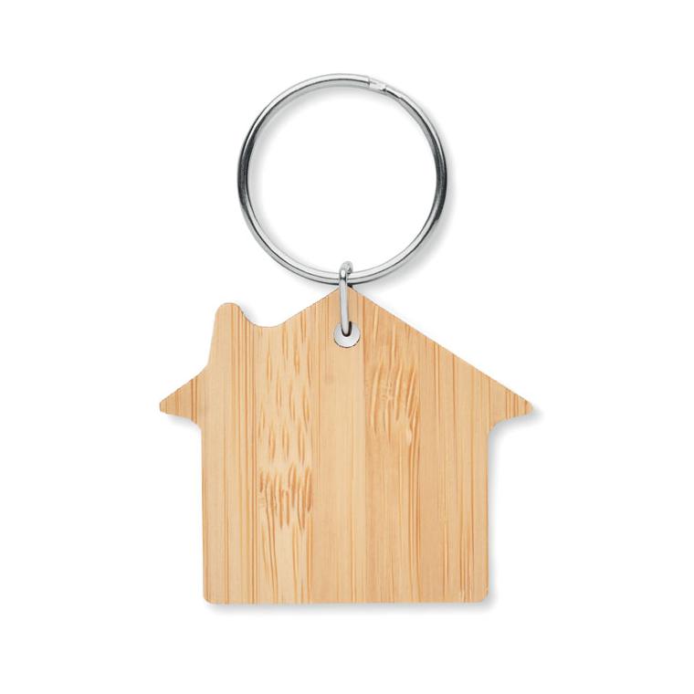 Breloc din bambus în formă de casă HOUSEBOO Natur