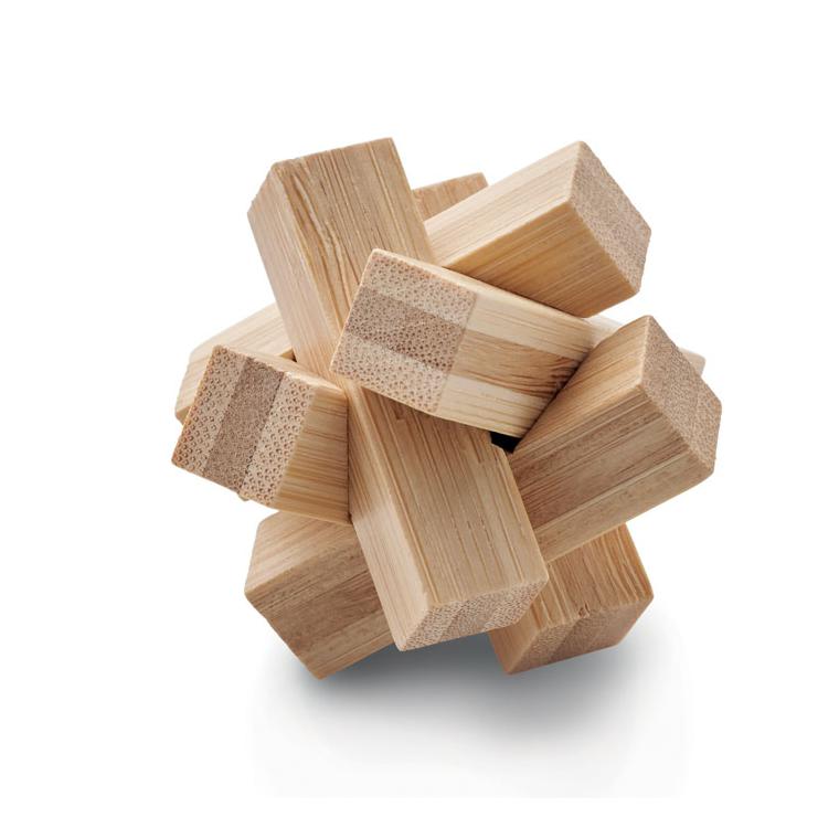 Brainteaser în formă de stea din bambus CUBENATS Natur
