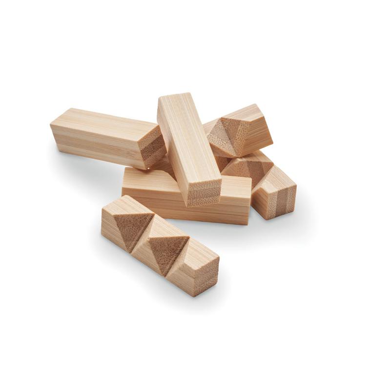 Brainteaser în formă de stea din bambus CUBENATS Natur