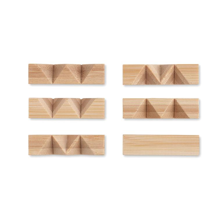 Brainteaser în formă de stea din bambus CUBENATS Natur