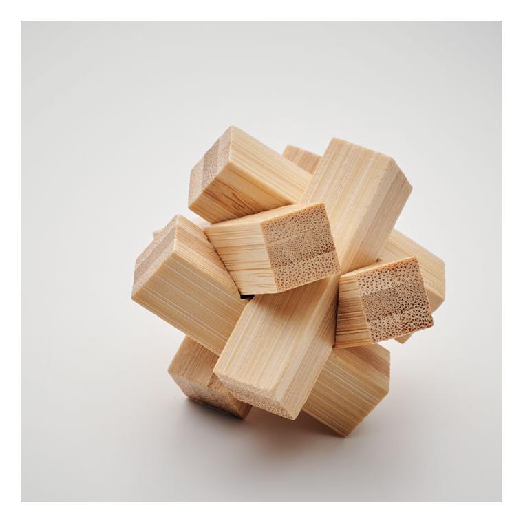 Brainteaser în formă de stea din bambus CUBENATS Natur