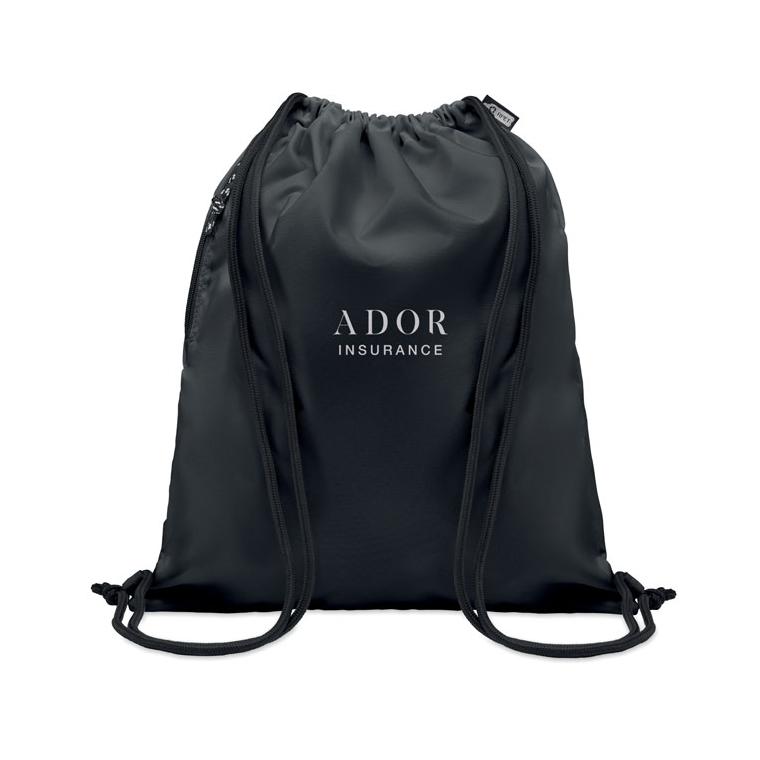 Rucsac cu șnur 300D RPET NIGHT Negru