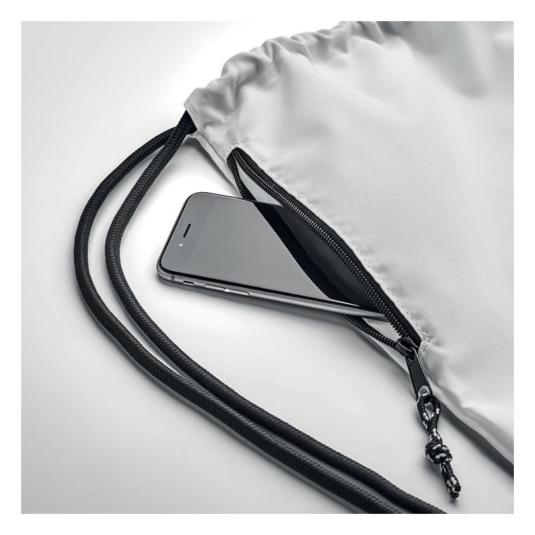 Rucsac cu șnur 300D RPET NIGHT Alb