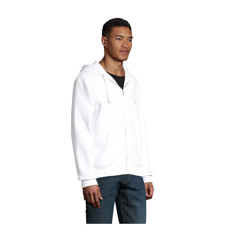 Hanorac cu glugă și fermoar pentru bărbați SOL'S SPIKE 280gr White M